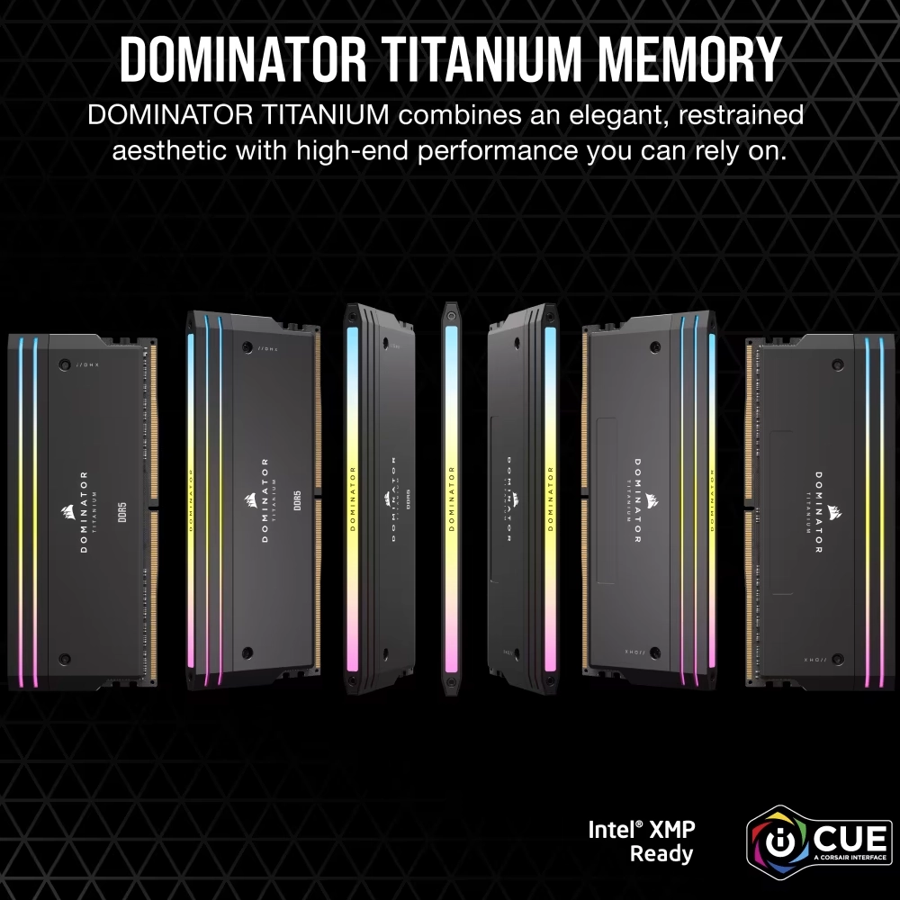 Corsair Desktop Ram 96GB (48GBx2) DDR5 6600MHz Dominator Titanium RGB view 6